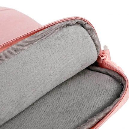 Practical Everyday Shoulder Bag for 13.3 to 15.6 Inch Laptops showing soft padded grey interior and pink waterproof Oxford exterior