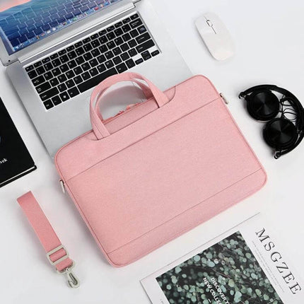 Practical Everyday Shoulder Bag for 13.3 to 15.6 Inch Laptops pink waterproof Oxford cloth commuter travel laptop bag