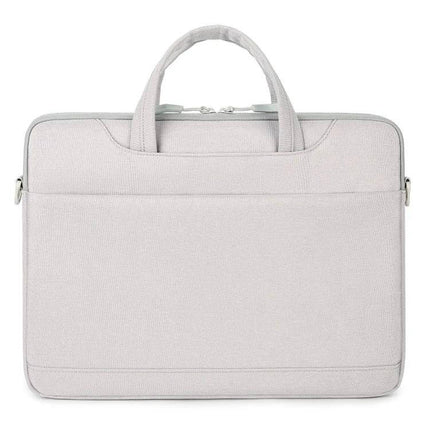 Practical Everyday Shoulder Bag for 13.3 to 15.6 Inch Laptops in light gray waterproof Oxford cloth with top handles and front pocket