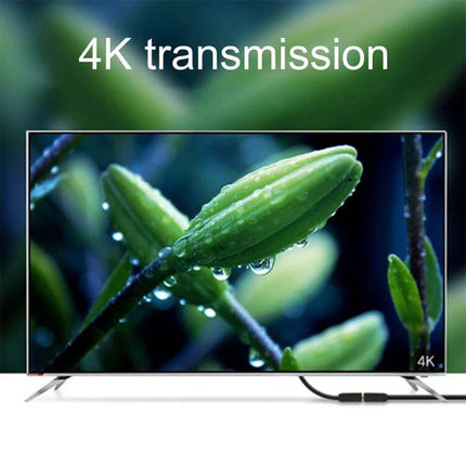 Rotatable Gold-Plated HDMI Extension Cable for 4K Connections showing TV with 4K transmission and rotatable gold-plated connector