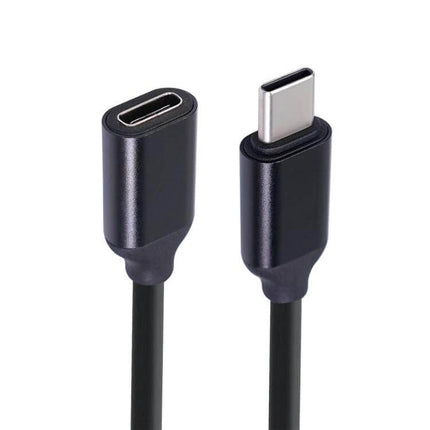 USB-C Male to Female Extension Cable for Power and Data Transfer — black USB-C male to female extension cable for charging and data