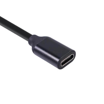 USB-C Male to Female Extension Cable for Power and Data Transfer - black USB-C female end extension for laptops and smartphones