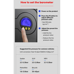 Compact LED Digital Tire Inflator with Multifunctional Display