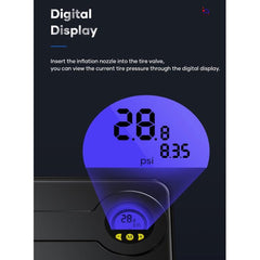 Compact LED Digital Tire Inflator with Multifunctional Display