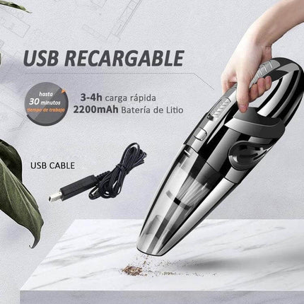 Car Handheld Wireless Vacuum Cleaner USB Charging For Interiors compact ABS handheld vacuum with USB cable, 3500mAh battery, strong 120W suction cleaning crumbs and pet hair