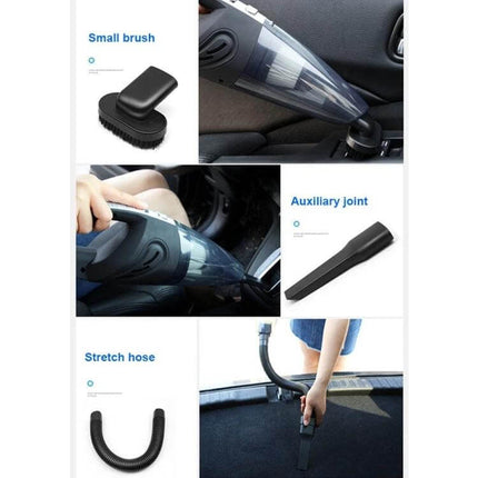 Car Handheld Wireless Vacuum Cleaner USB Charging For Interiors - compact 120W handheld in-car vacuum with small brush, auxiliary joint and stretch hose for seats