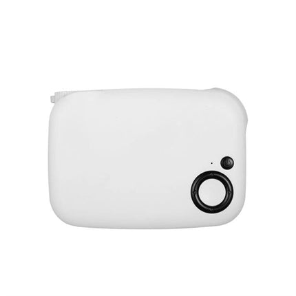 Transjee Mini Projector for Home Entertainment Viewing — compact white mini projector showing lens and control for bedroom streaming and presentations