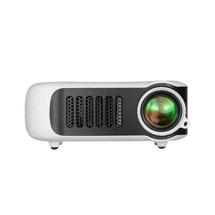 TRANSJEE A2000 Mini Projector for Home Entertainment compact white mini projector with large lens and side vents for living room movie nights