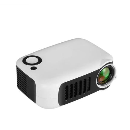 TRANSJEE A2000 Mini Projector for Home Entertainment compact white mini projector with lens and vents for living room movie nights