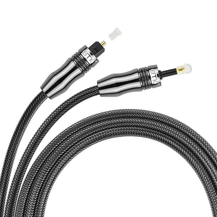 EMK 1.5m Digital Optical Audio Cable for Home Audio Systems - braided POF cable with gold-plated TOSLINK connectors for clear interference-free audio