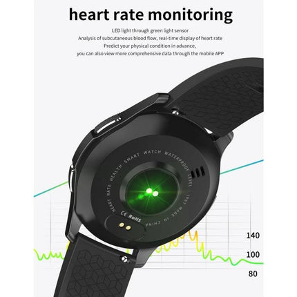 Daily Health Tracker Bracelet for Everyday Wellness Monitoring showing back sensor detecting heart rate with green light
