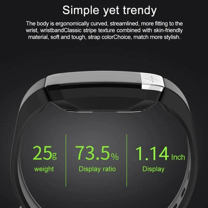 Daily Health Tracker Bracelet for Everyday Wellness - sleek ergonomic fitness band with 1.14 inch display, 73.5% display ratio, and 25g lightweight design