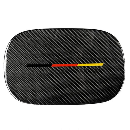 Mercedes-Benz Carbon Fiber Fuel Tank Cap Sticker For Car Decor black carbon fiber fuel cap cover with thin red-yellow stripe
