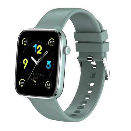 Smart Watch for Everyday Health and Activity Monitoring – sleek green fitness smartwatch showing step, heart-rate, calorie and distance tracking on screen