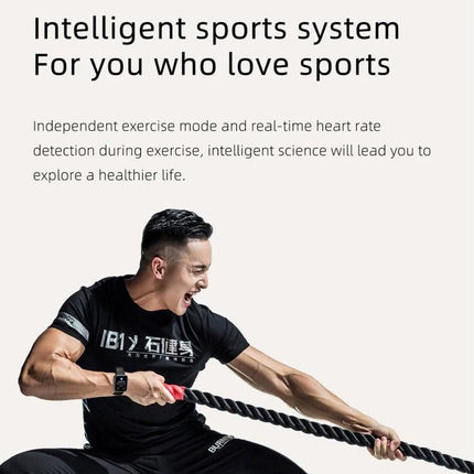 Smart Watch for Everyday Health and Activity Monitoring shown on a man exercising with rope, tracking heart rate and steps for daily fitness