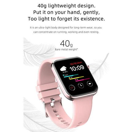 Smart Watch for Everyday Health and Activity Monitoring lightweight pink fitness watch showing time, heart rate and step tracking
