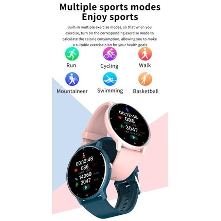 A Smart Watch for Everyday Health Monitoring and Activity Tracking showing multiple sports modes on two color options