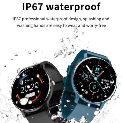 A Smart Watch for Everyday Health Monitoring and Activity Tracking showing two waterproof smartwatches with step, heart rate and notifications display