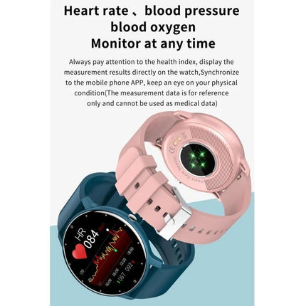 A Smart Watch for Everyday Health Monitoring and Activity Tracking - pink and teal watches showing heart rate, blood oxygen and activity monitoring