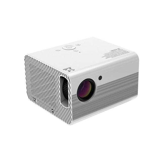 Portable Android Projector for Home Entertainment Use - compact white full HD 1920x1080 projector for movies, outdoor gatherings and presentations