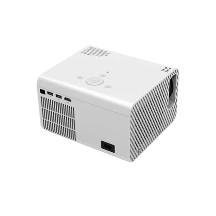 Portable Android Projector for Home Entertainment Use - compact white full HD 1920x1080 portable projector for movies, outdoor gatherings, and presentations