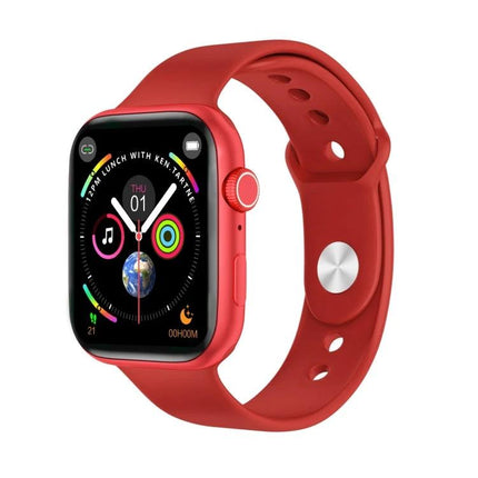 Versatile Smart Watch for Everyday Activity Tracking red smartwatch with activity rings, heart rate and Bluetooth syncing on wrist