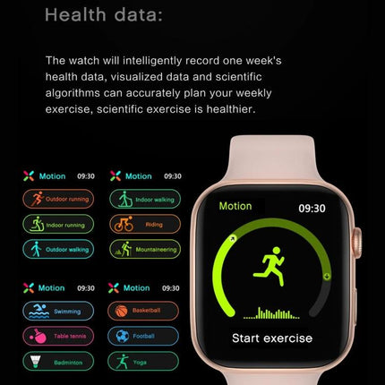 Versatile Smart Watch for Everyday Activity Tracking - rose gold fitness smartwatch showing motion tracking screen and activity icons