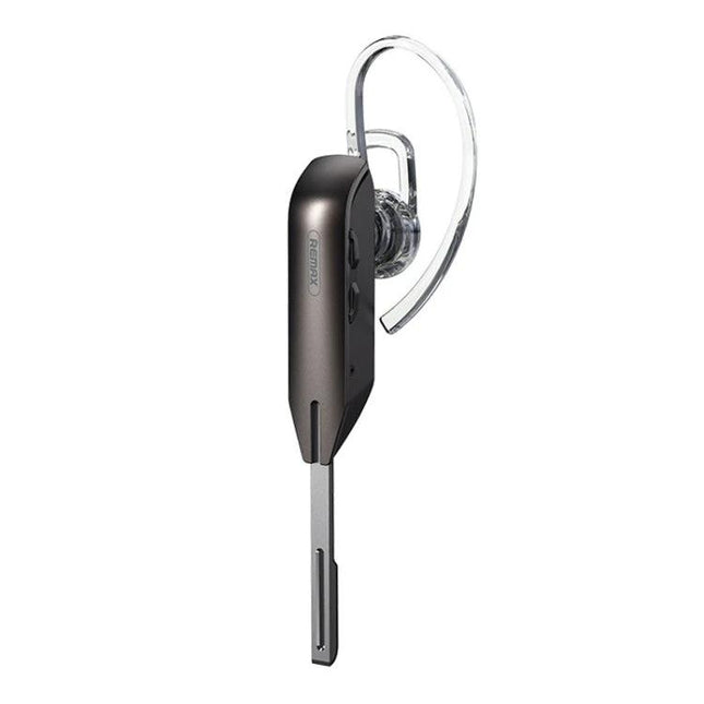 Remax Single Ear Bluetooth Headset For Hands Free Calls And Commute sleek metal single‑ear Bluetooth 5.0 with retractable mic