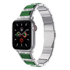 For Apple Watch Series 8&7 41mm / SE 2&6&SE&5&4 40mm / 3&2&1 38mm / Silver+Green