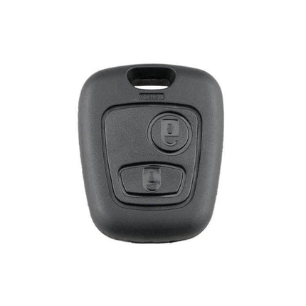 Replacement Key Case for Peugeot 2-Button Car Keys - black housing to replace worn key fob shell, transfer electronics into new case