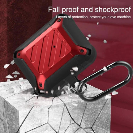 Protective Case for AirPods Safeguards During Daily Activities - red shockproof dustproof AirPods case with carabiner for travel