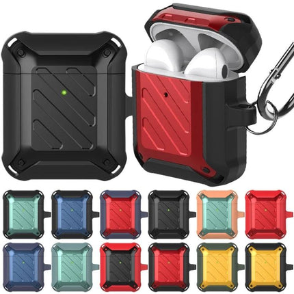 Protective Case for AirPods Safeguards During Daily Activities - rugged dustproof antifouling AirPods case with carabiner, slim hands-free charging