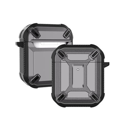 Protective Case for AirPods in Daily Travel and Commutes, rugged black protective AirPods case for commuting and travel