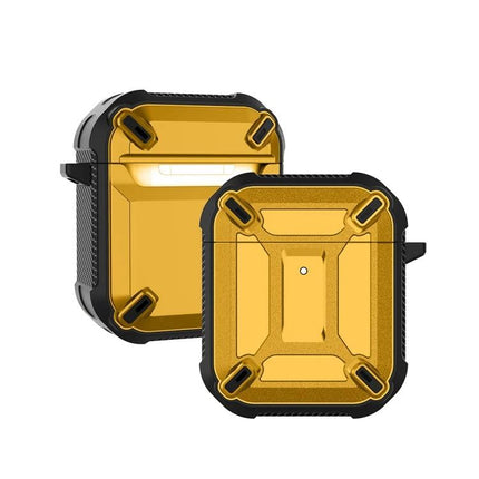Protective Case for AirPods in Daily Travel and Commutes - rugged yellow protective case keeps AirPods clean and secure during commutes and travel