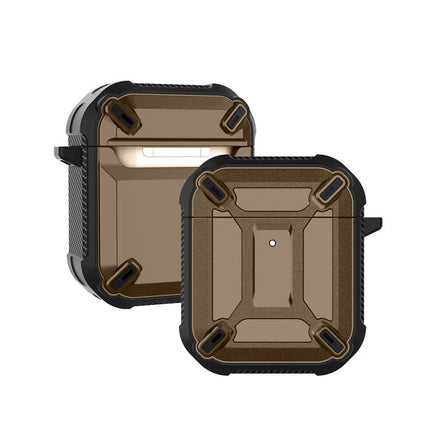 Protective Case for AirPods in Daily Travel and Commutes - rugged brown protective AirPods case with dust and drop protection