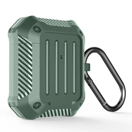 Durable Protective Case for AirPods in Daily Travel Essentials - green rugged dustproof AirPods case with carabiner for commuting