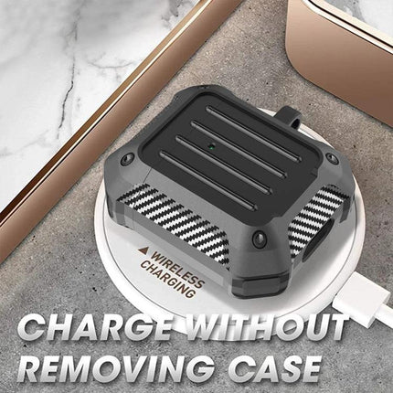 Durable Protective Case for AirPods in Daily Travel Essentials charging-friendly dustproof case with hook for commuting