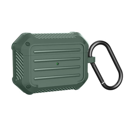 Durable Protective Case for AirPods in Daily Travel Essentials - green dustproof rugged case with charging access and built-in hook