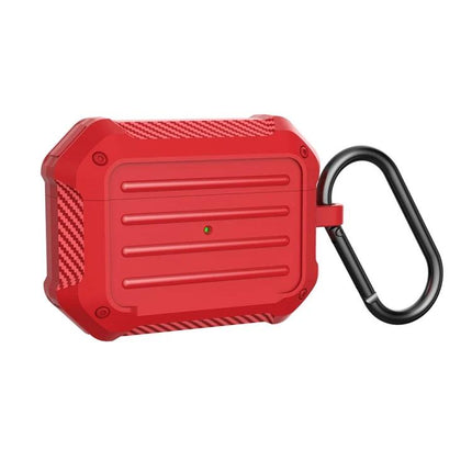 Durable Protective Case for AirPods in Daily Travel Essentials - red dustproof AirPods case with carabiner for commuting and secure on-the-go charging