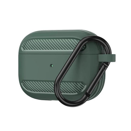 Practical Protective Case for AirPods in Daily Life – green silicone case with carabiner, dust and scratch protection, quick-charge access