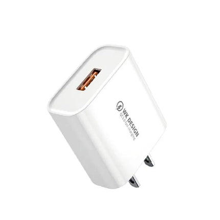 WK WP-U57 24W QC3.0 Fast Charger With USB To 8 Pin Cable US EU UK Plug | Syndmart