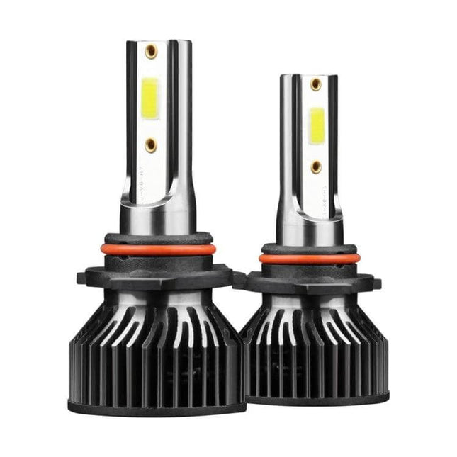 Car LED Headlights Waterproof For Reliable Night Driving - Waterproof 6000K COB LED bulbs, aluminum body, 50W pair, 5000 lm for improved night visibility