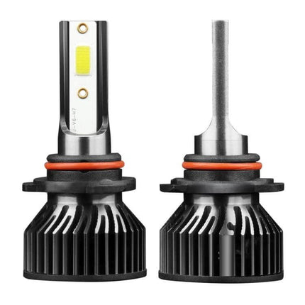 Car LED Headlights Waterproof For Reliable Night Driving - pair of 6000K COB LED bulbs with aluminum heatsink, waterproof design for night driving