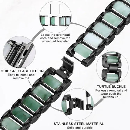 Emerald Stainless Steel Watch Band Fits Apple Watch 38-49mm