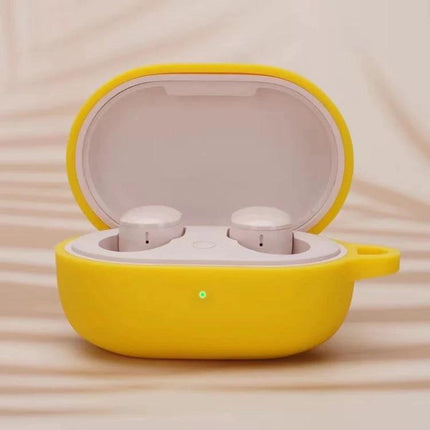 Protective Silicone Case for Xiaomi Earphones in Daily Use - yellow soft silicone cover protecting earbuds during commuting and workouts