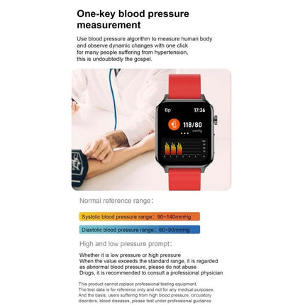 Leather Strap Smart Watch for Daily Health Tracking - red leather strap smartwatch showing one-key blood pressure and heart rate monitoring
