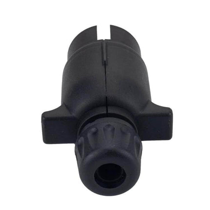 7-Pin EU Trailer Socket Connector for Trucks and Trailers black ABS plug with waterproof cap, copper contacts for 12V trailer lights