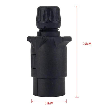 7-Pin EU Trailer Socket Connector for Trucks and Trailers black ABS 95mm x 35mm plug for trailer lights and brake signal connection