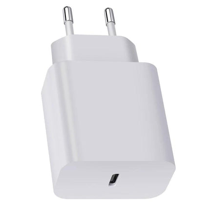 Travel Charger for Keeping Devices Powered on the Go - compact 25W USB-C wall charger, slim white plug for travel and commuting