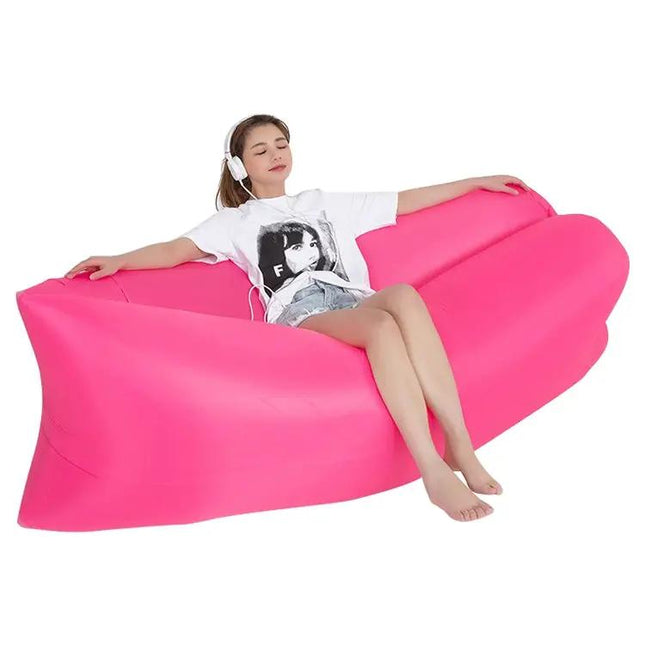 Canapé de plage gonflable portable d'extérieur 200x70cm Vert